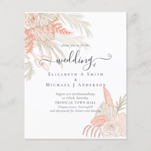 Tropical Pampas Grass Terracotta Wedding Flyer