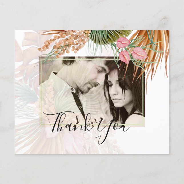 Tropical Pampas Grass Terracotta Wedding Flyer (Front)