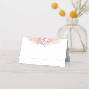 Tropical Pampas Grass Wedding Place Card