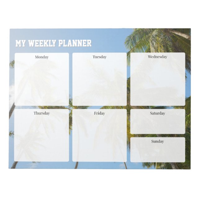 Tropical Pams - Weekly Planner for active people,  Notepad (Front)