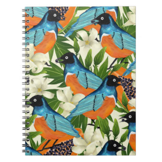 Tropical papaya and bird pattern. notebook