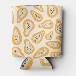 Tropical Papaya: Grunge, Hand Drawn. Can Cooler