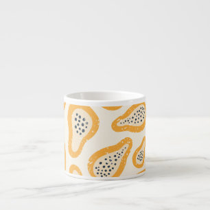 Tropical Papaya: Grunge, Hand Drawn. Espresso Cup