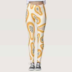 Tropical Papaya: Grunge, Hand Drawn. Leggings