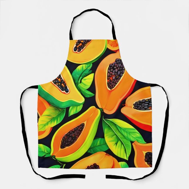Tropical Papaya Paradise Apron (Front)