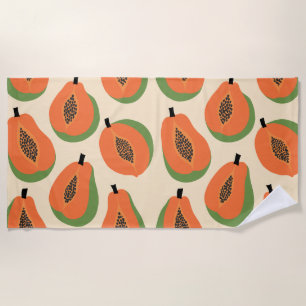 Tropical Papaya Warm Orange Beach Towel