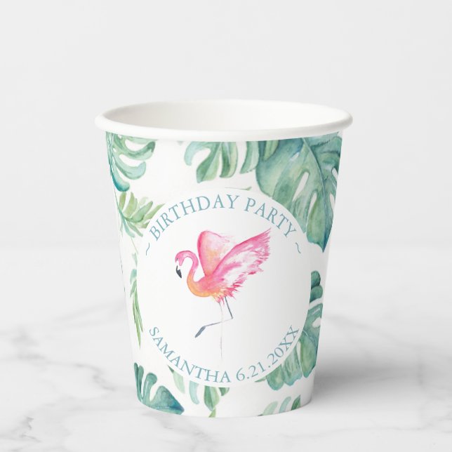 Tropical Paper Cups Personalised (Front)