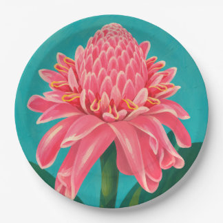 Tropical paper party plates