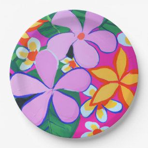 Tropical paper party plates