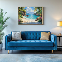 Tropical Paradise: A Secluded Beach Escape Canvas Print