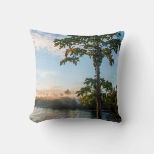 Tropical Paradise At Sunset, Fiji Cushion