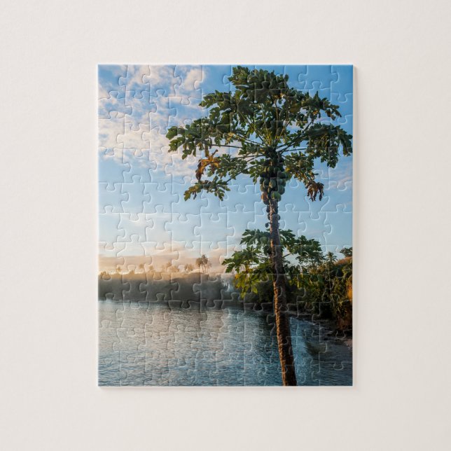Tropical Paradise At Sunset, Fiji Jigsaw Puzzle (Vertical)