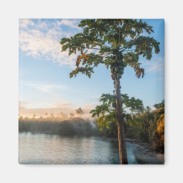 Tropical Paradise At Sunset, Fiji Magnet (Front)