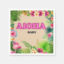 Tropical Paradise Baby Shower: Aloha Baby Napkins