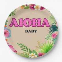 Tropical Paradise Baby Shower: Aloha Baby Plates