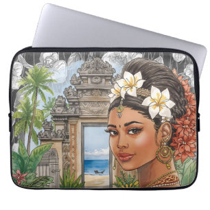 Tropical Paradise, Balinese Beauty, Tropical Beach Laptop Sleeve
