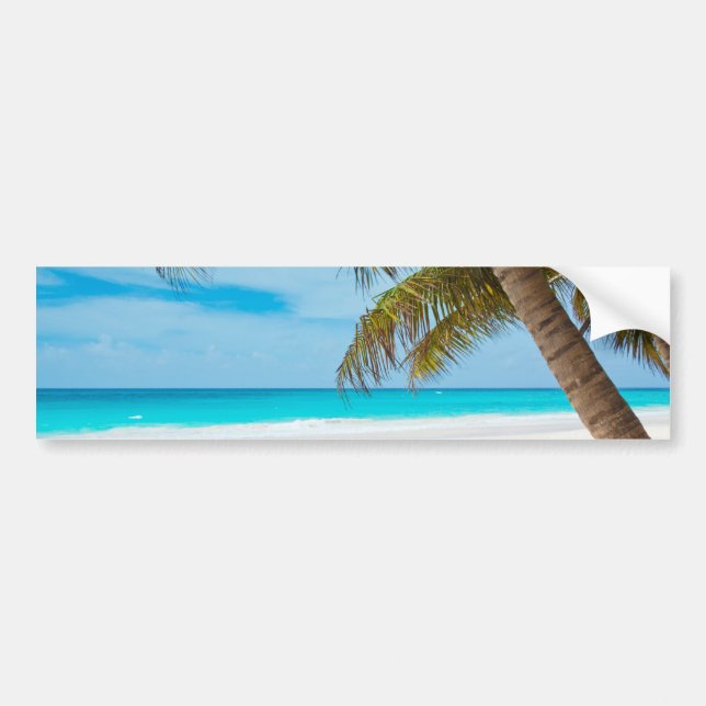 Tropical Paradise Beach Bumper Sticker (Front)
