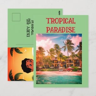 Tropical Paradise Beach Hotel Postcard