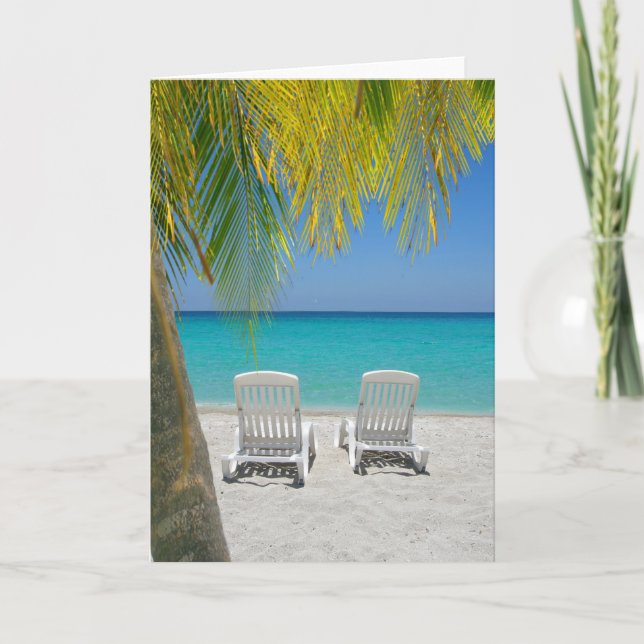 Tropical paradise beach in the Caribbean Card (Front)