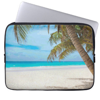 Tropical Paradise Beach Palm Trees Laptop Sleeve