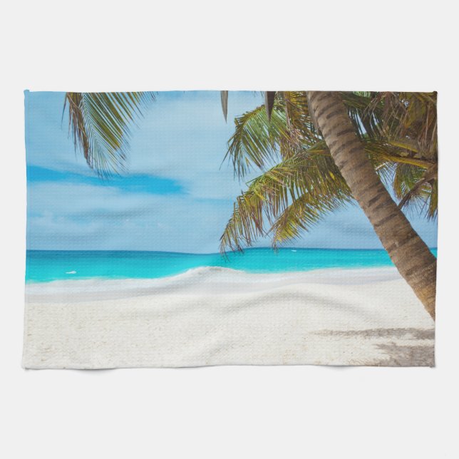 Tropical Paradise Beach Tea Towel (Horizontal)