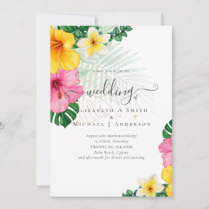 Tropical Paradise Beach Wedding Vibrant Florals