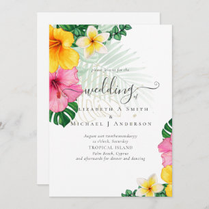 Tropical Paradise Beach Wedding Vibrant Florals