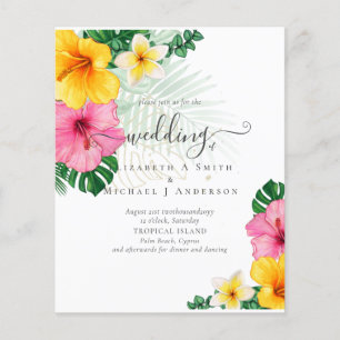 Tropical Paradise Beach Wedding Vibrant Florals Flyer