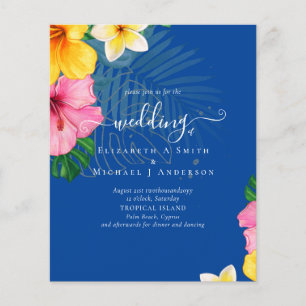 Tropical Paradise Beach Wedding Vibrant Florals Flyer
