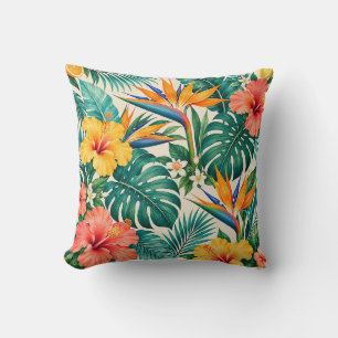Tropical Paradise Botanical Floral Pattern Cushion