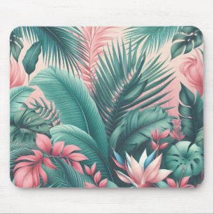 Tropical Paradise Botanical Pattern Mouse Pad
