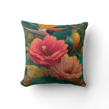 Tropical Paradise Botanical Throw Pillow