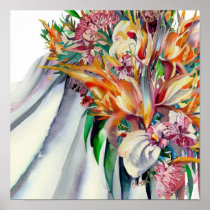 Tropical Paradise, Bridal Cascading Bouquet (1), Poster