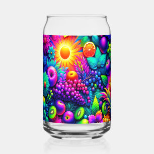 Tropical Paradise Can Glass