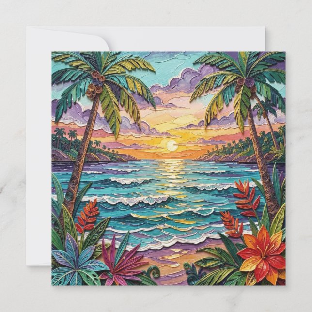 Tropical Paradise | Coastal Blank Card (Front)