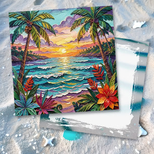 Tropical Paradise Coastal Blank Card