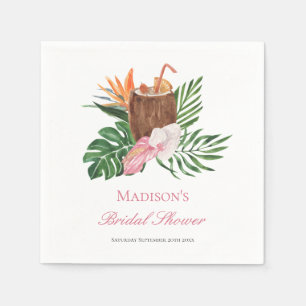 Tropical Paradise Cocktail  & Floral Bridal Shower Napkin