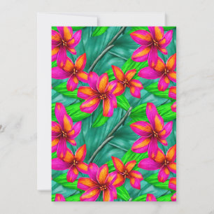 Tropical Paradise Floral Pattern Holiday Card