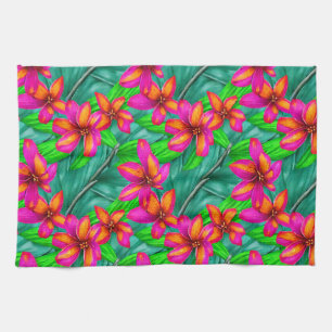 Tropical Paradise Floral Pattern Tea Towel