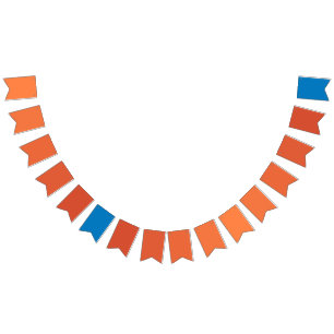 Tropical Paradise Gradient Mango to Ocean Blue  Bunting