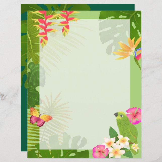 Tropical Paradise Green Blank (Front/Back)