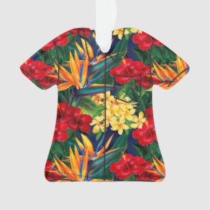 Tropical Paradise Hawaiian Floral Aloha Shirt Ornament