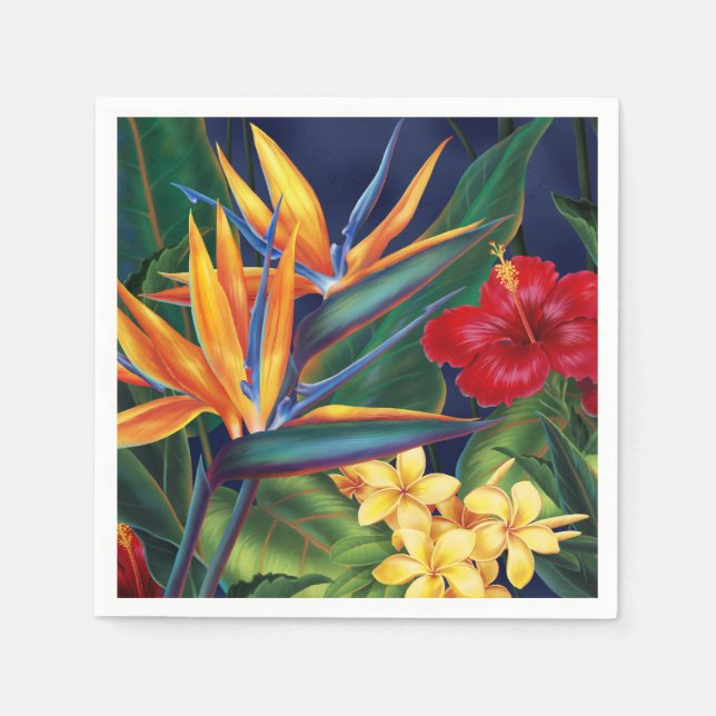 Tropical Paradise Hawaiian Floral Napkin (Front)