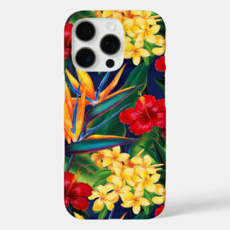 Tropical Paradise Hawaiian Floral Vertical  iPhone 16 Pro Case