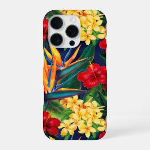 Tropical Paradise Hawaiian Floral Vertical iPhone 16 Pro Case