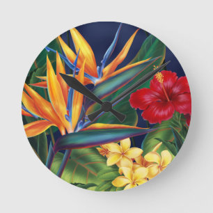 Tropical Paradise Hawaiian Wall Clocks