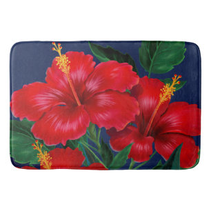 Tropical Paradise Hibiscus Hawaiian Bath Mat