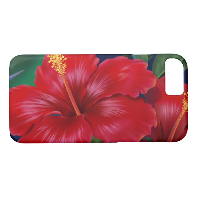 Tropical Paradise Hibiscus Hawaiian Case-Mate iPhone Case (Back (Horizontal))