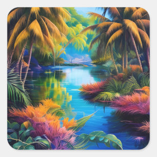 Tropical Paradise II Square Sticker