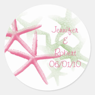 Tropical Paradise in Green and Pink Classic Round Sticker